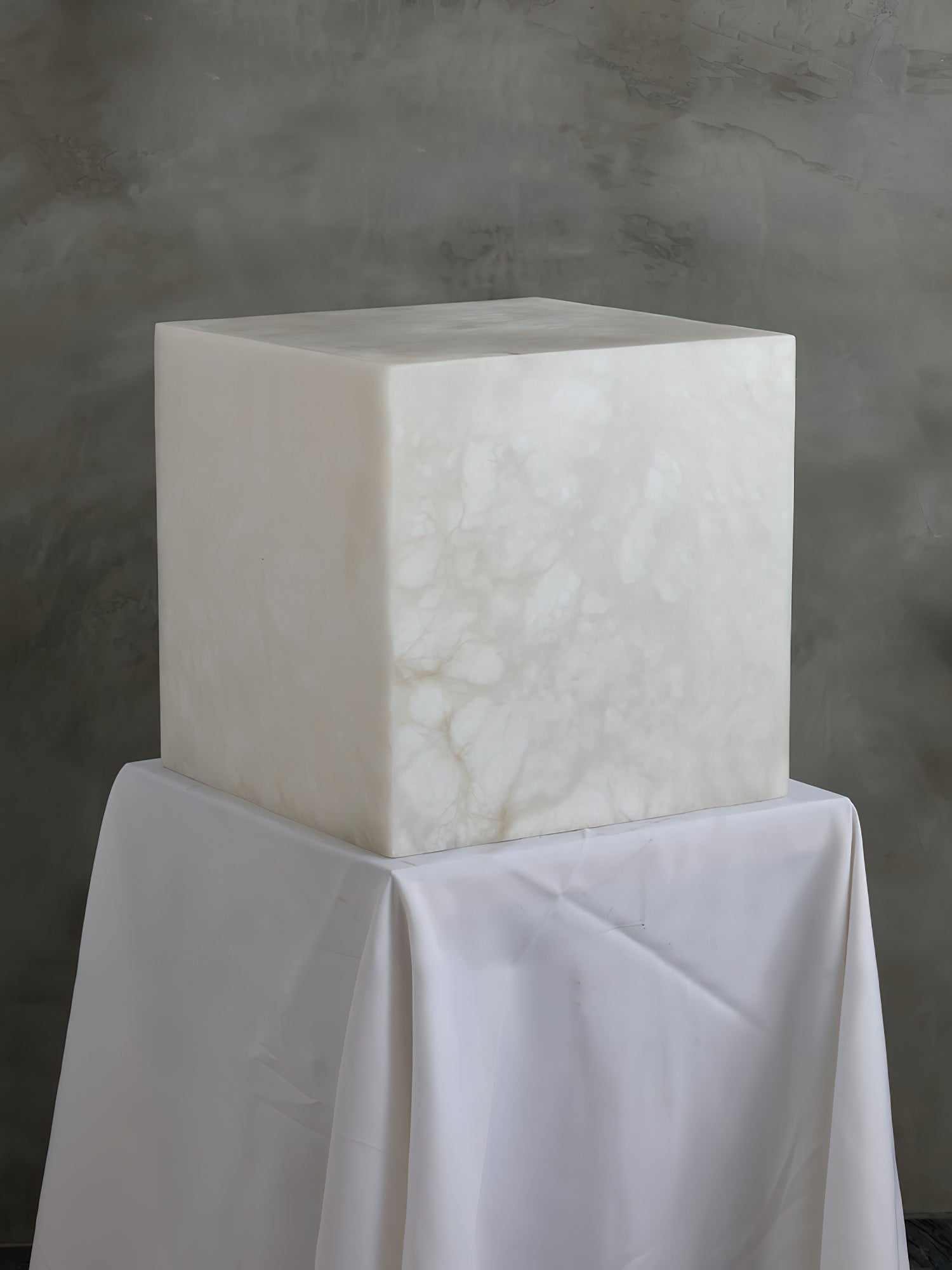 Alabaster Cubic Table Lamp - Lamp Copper