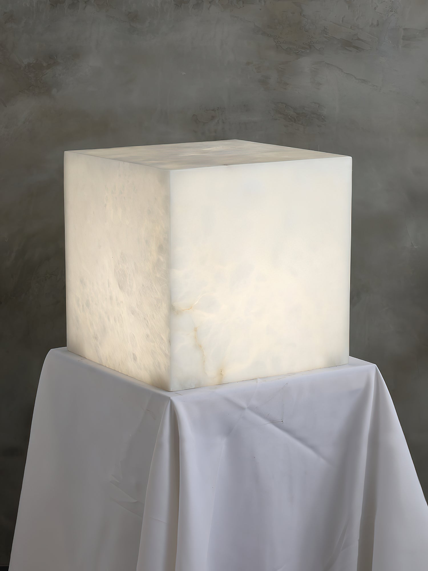Alabaster Cubic Table Lamp - Lamp Copper