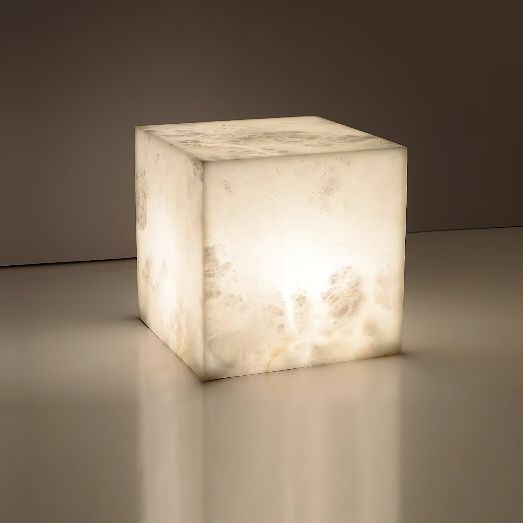 Alabaster Cubic Table Lamp - Lamp Copper