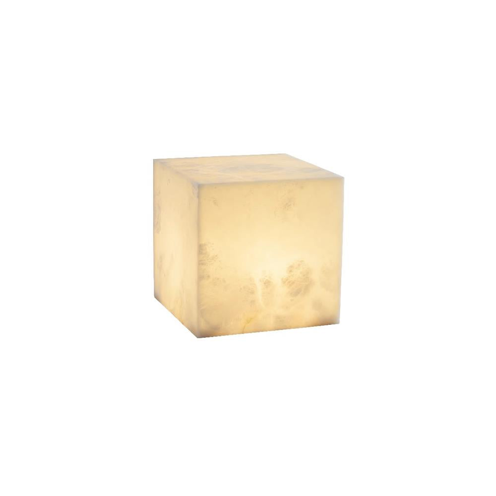 Alabaster Cubic Table Lamp - Lamp Copper