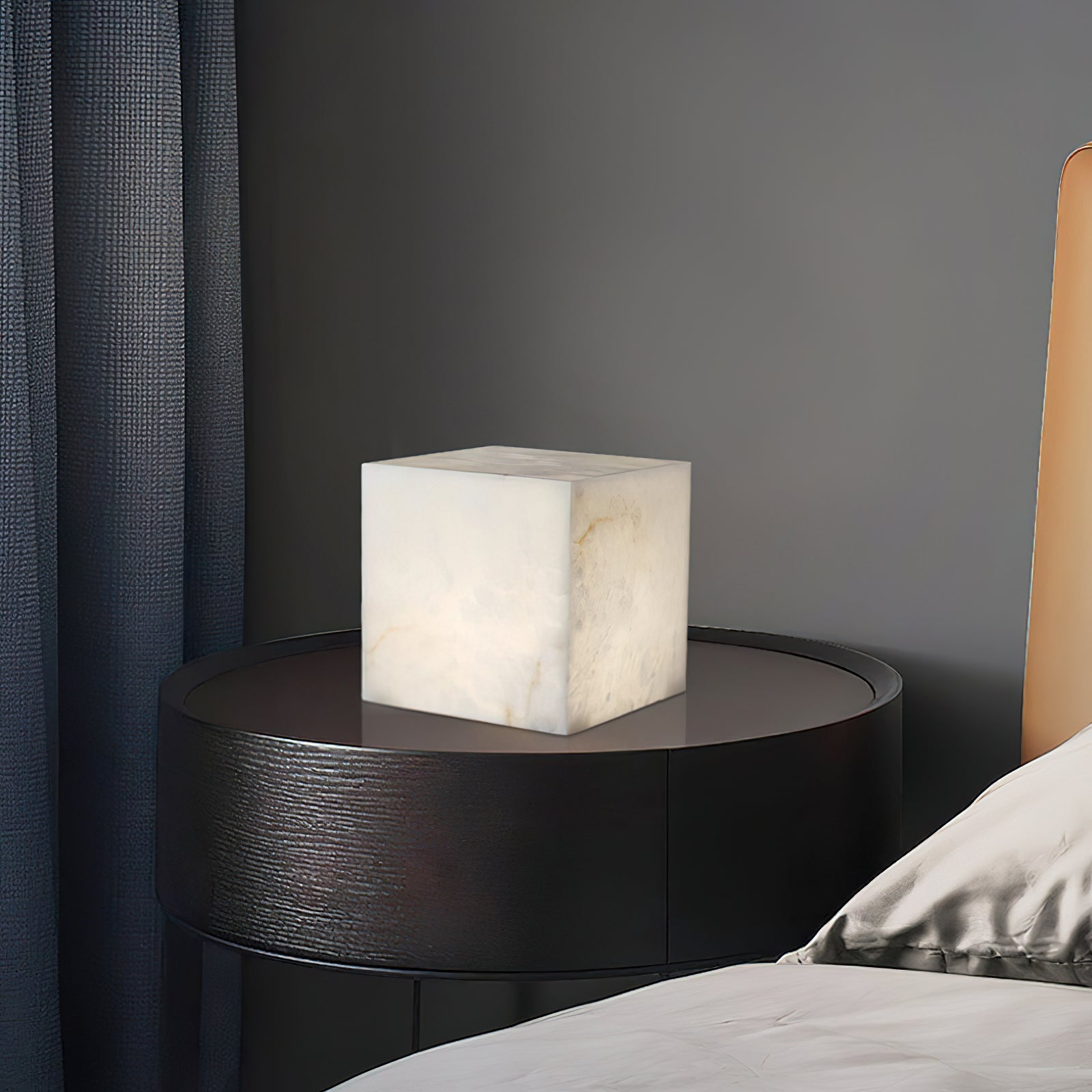 Alabaster Cubic Table Lamp - Lamp Copper