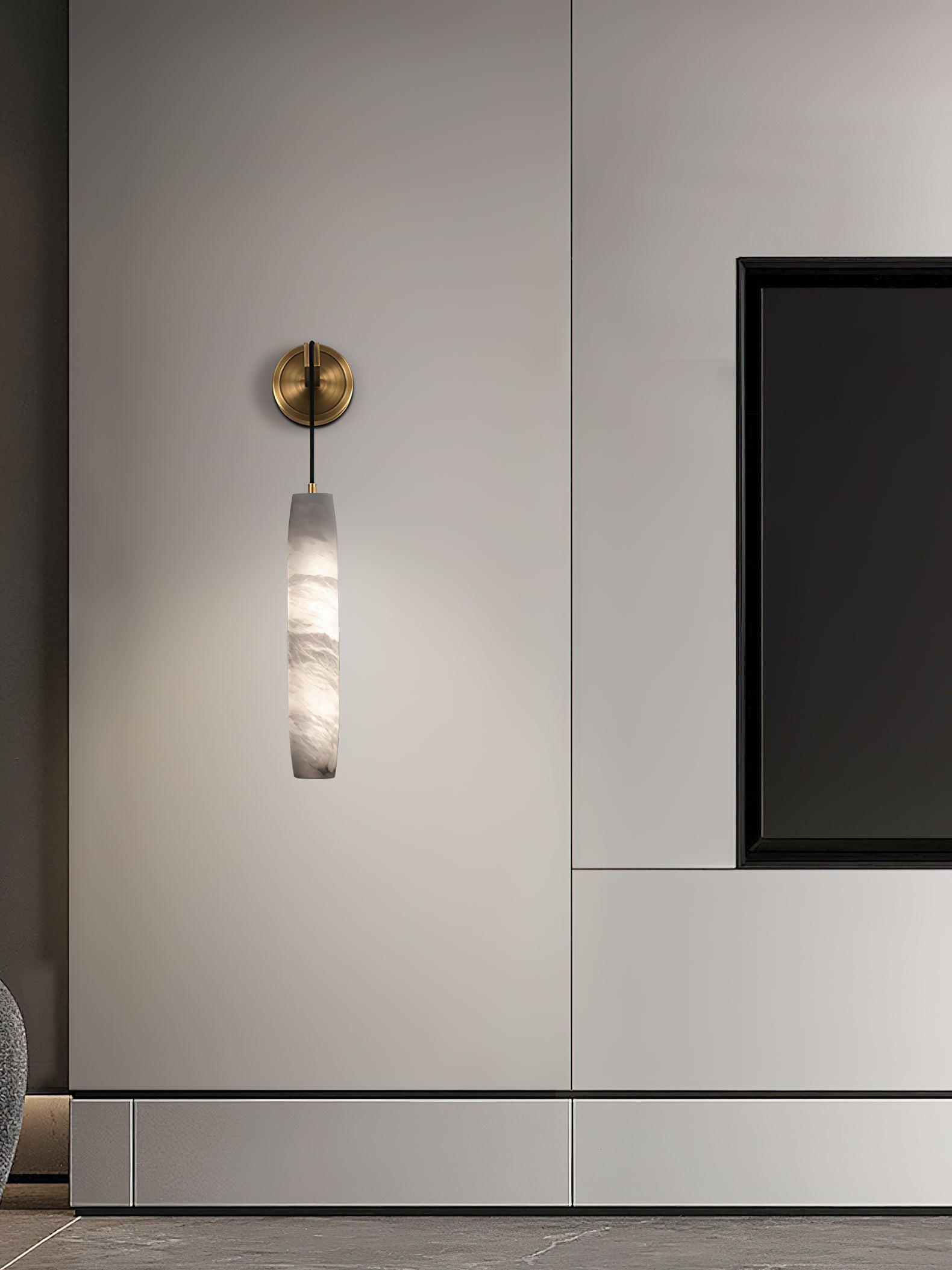 Alabaster Individual Creativity Flute Metal Wall Lamp - Lamp Copper