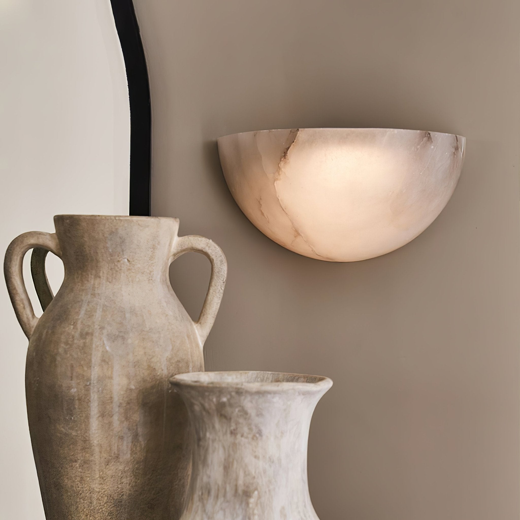 Selene Half-moon Alabaster Wall Light - Neutralighting