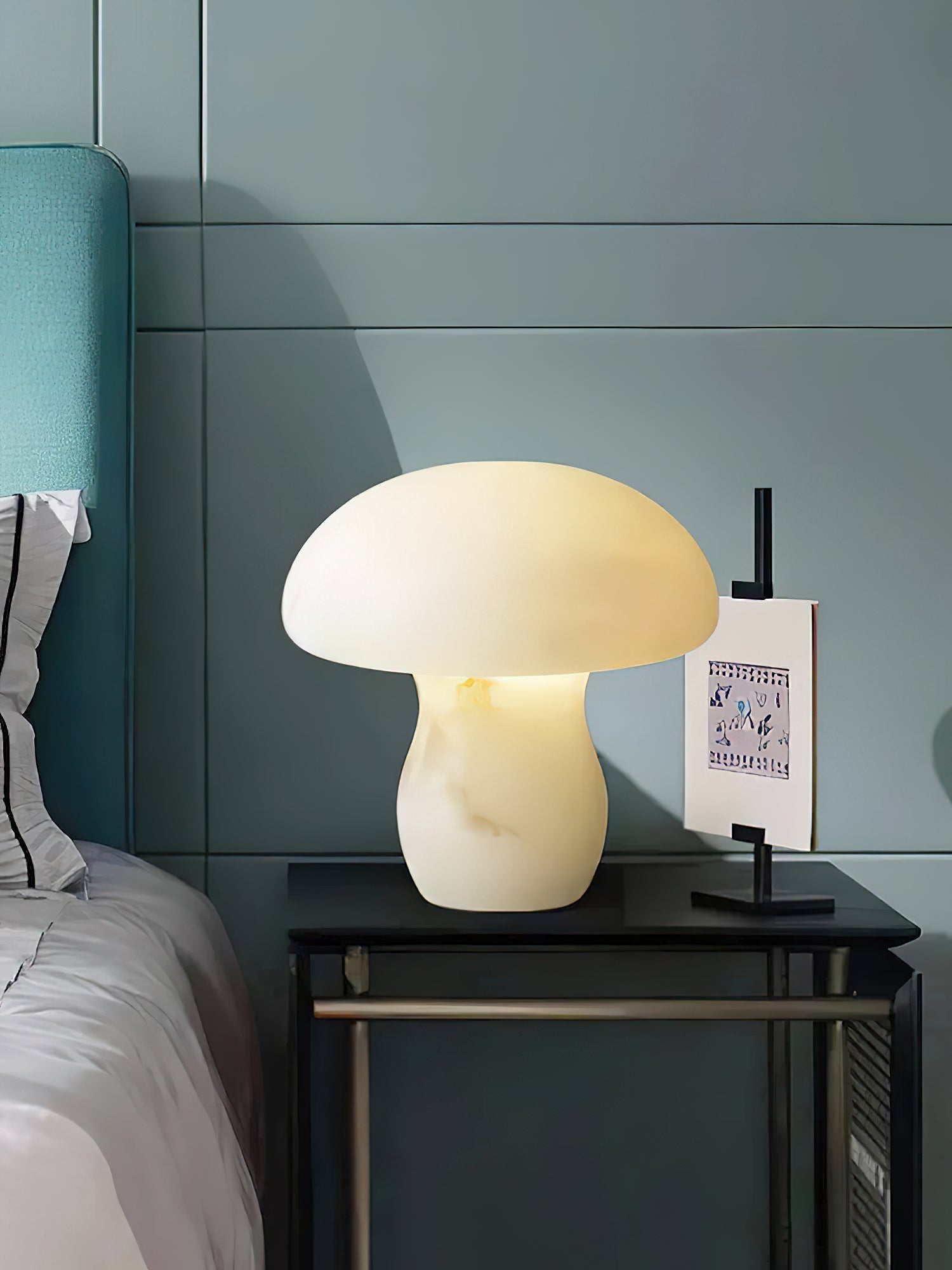 Alabaster Mushroom Table Lamp - Lamp Copper
