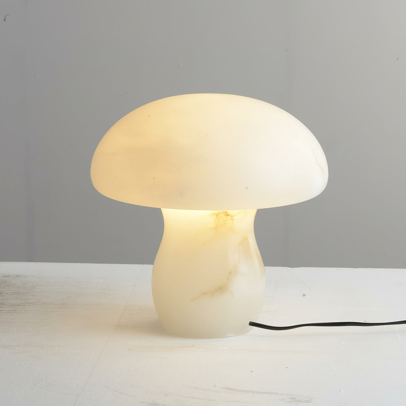 Alabaster Mushroom Table Lamp - Lamp Copper