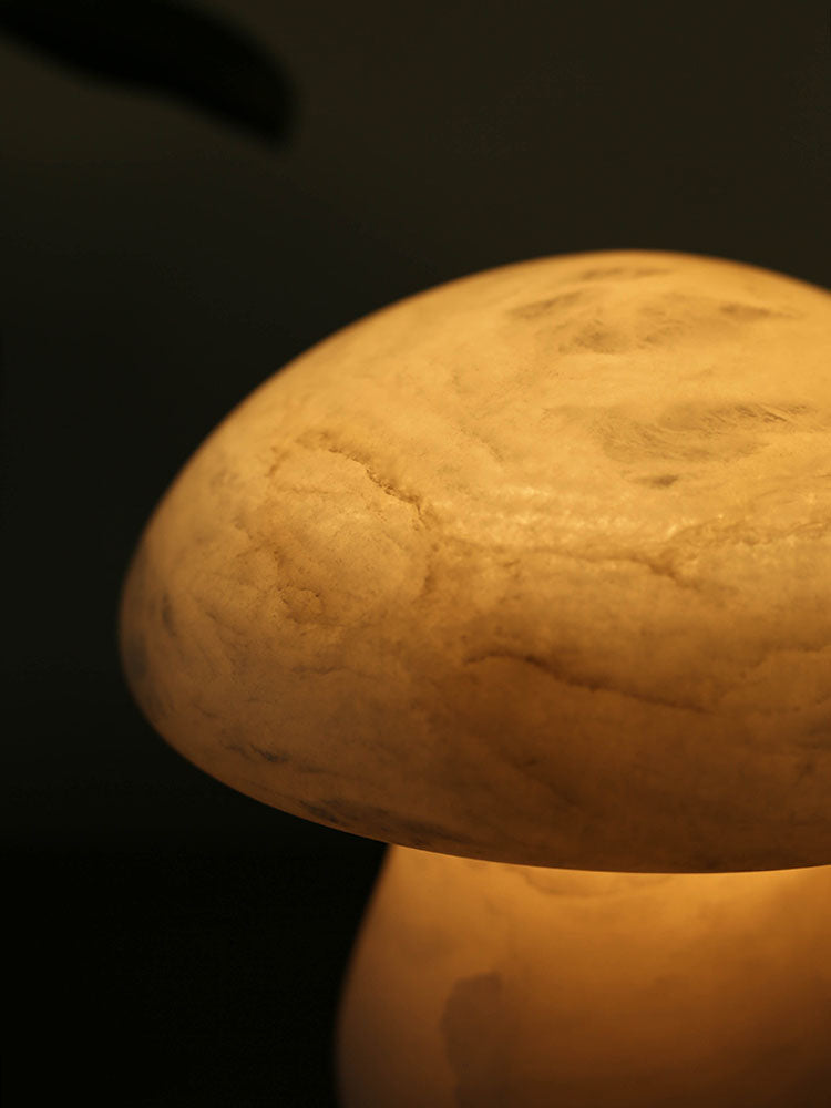 Alabaster Mushroom Table Lamp - Lamp Copper