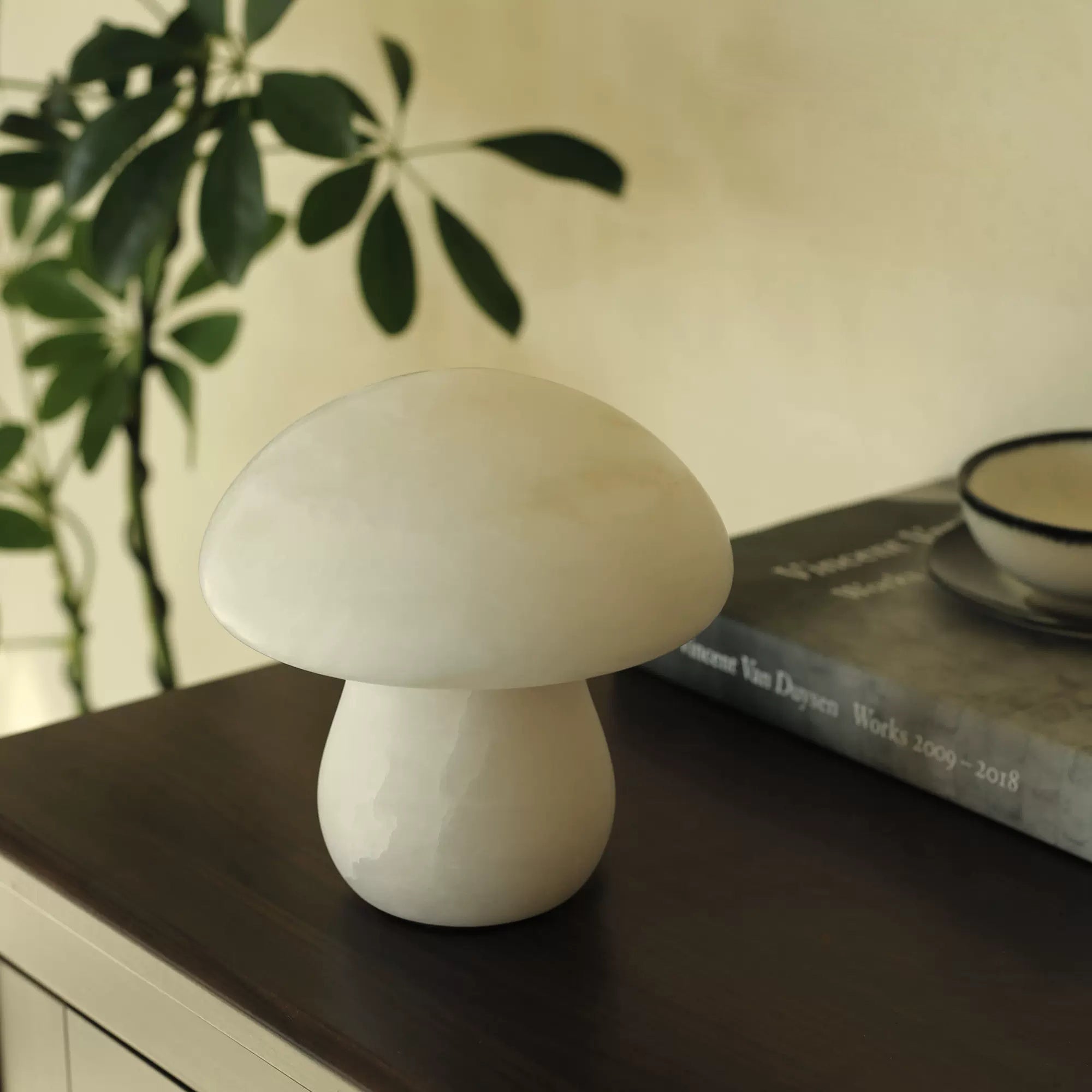 Alabaster Mushroom Table Lamp - Lamp Copper