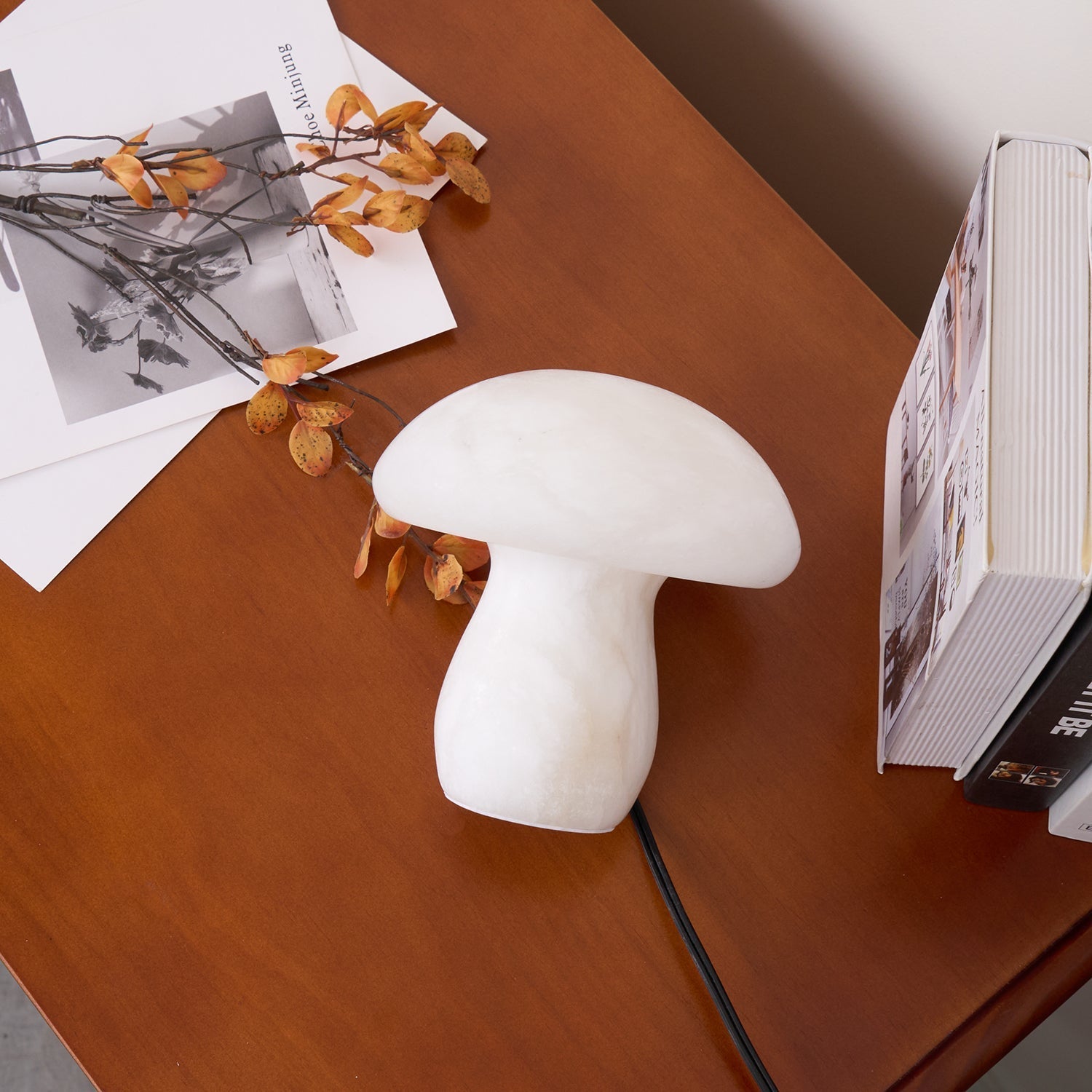 Alabaster Mushroom Table Lamp - Lamp Copper