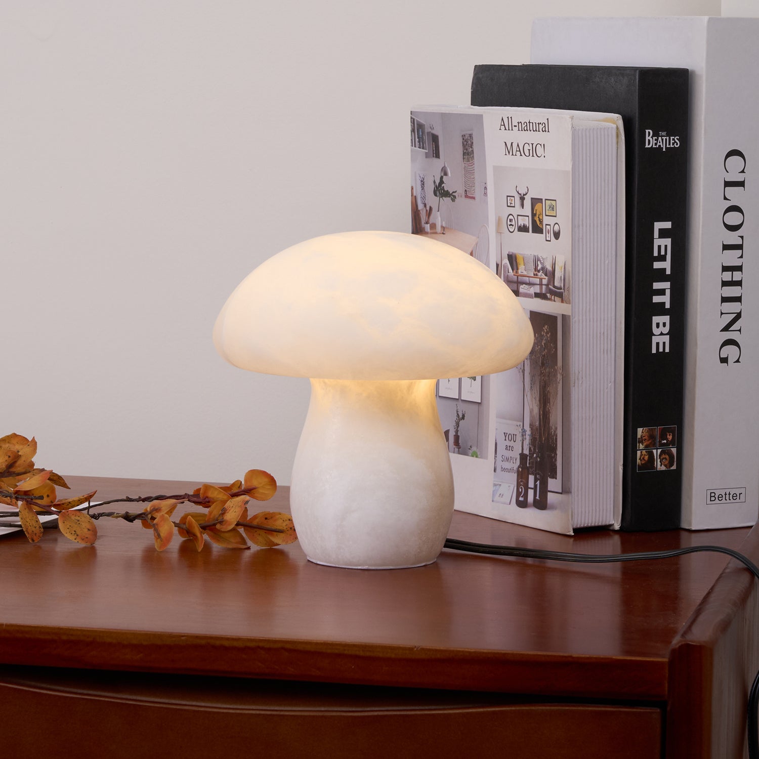 Alabaster Mushroom Table Lamp - Lamp Copper