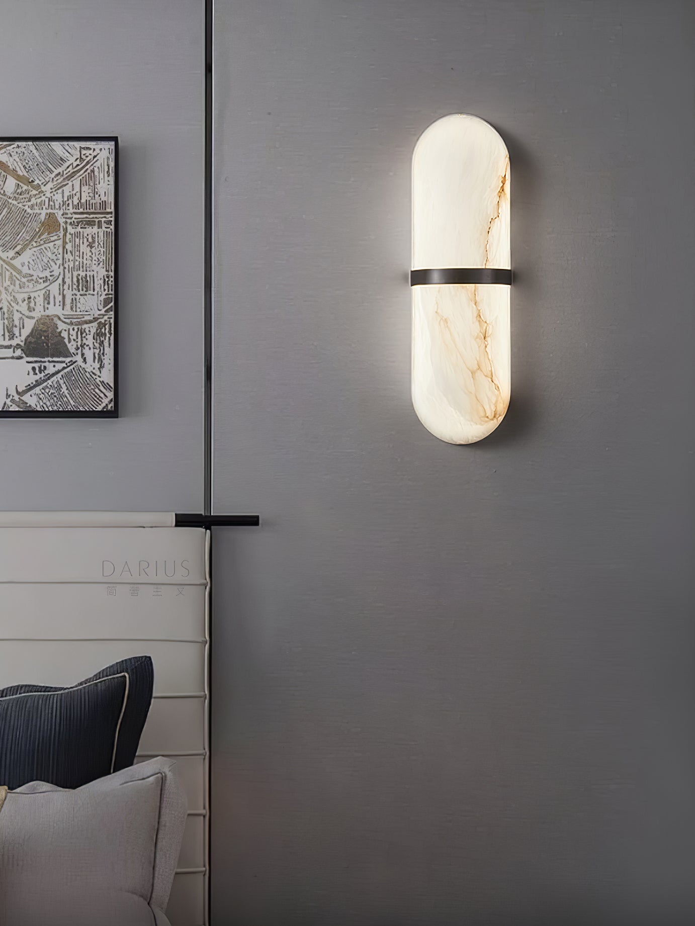 Vitheion Minimalist Alabaster Wall Light - Neutralighting