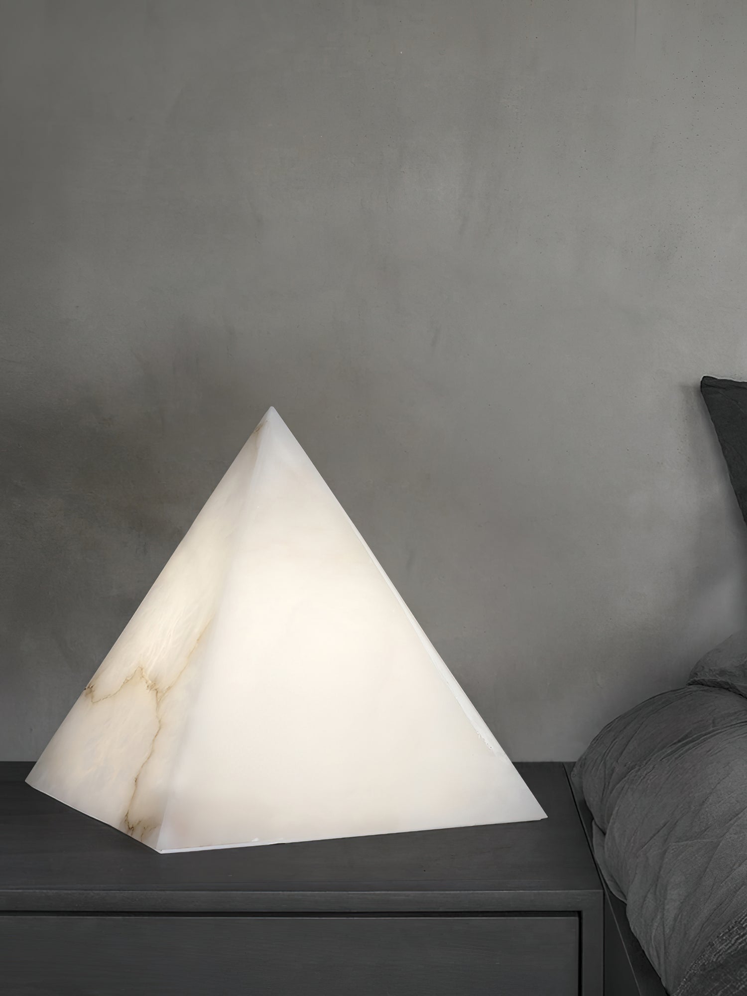 Alabaster Pyramid Table Lamp - Lamp Copper