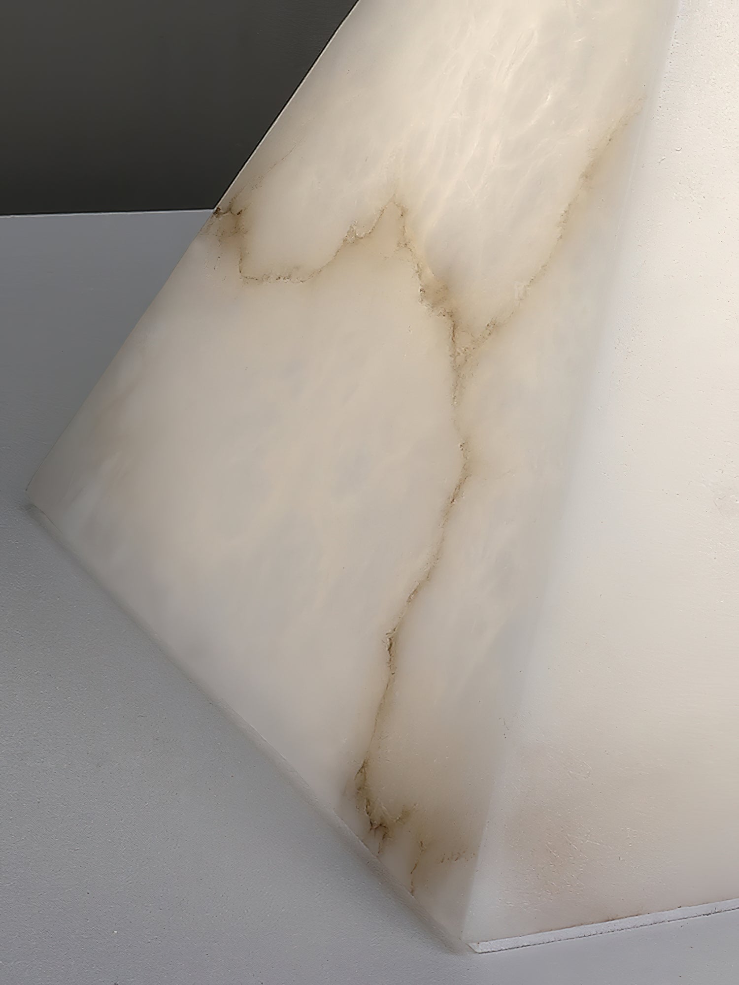 Alabaster Pyramid Table Lamp - Lamp Copper