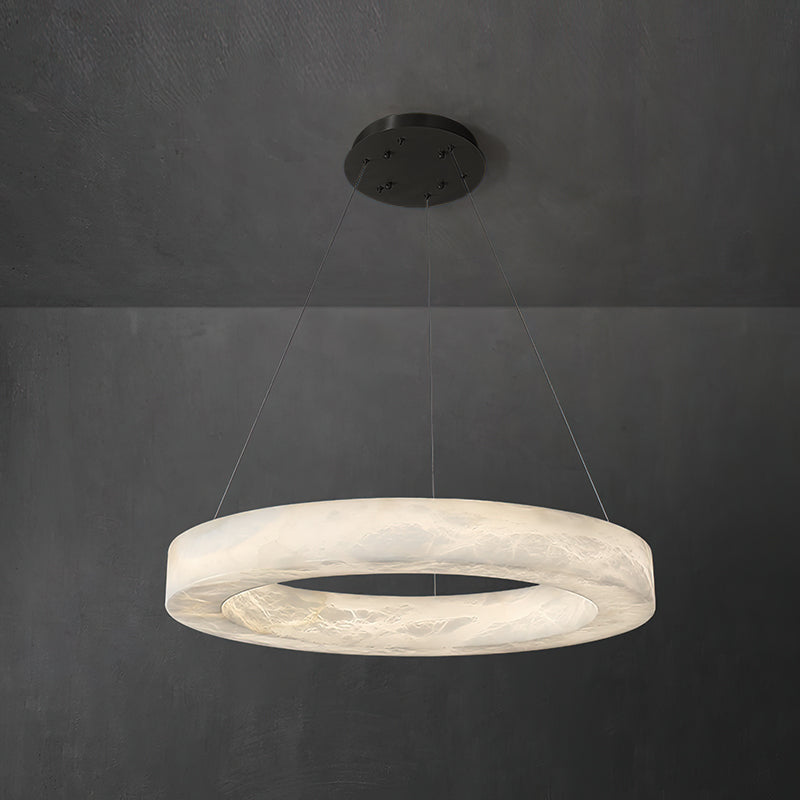 Plotuvyn Postmodern Luxury Ring Alabaster Chandelier - Lamp Copper