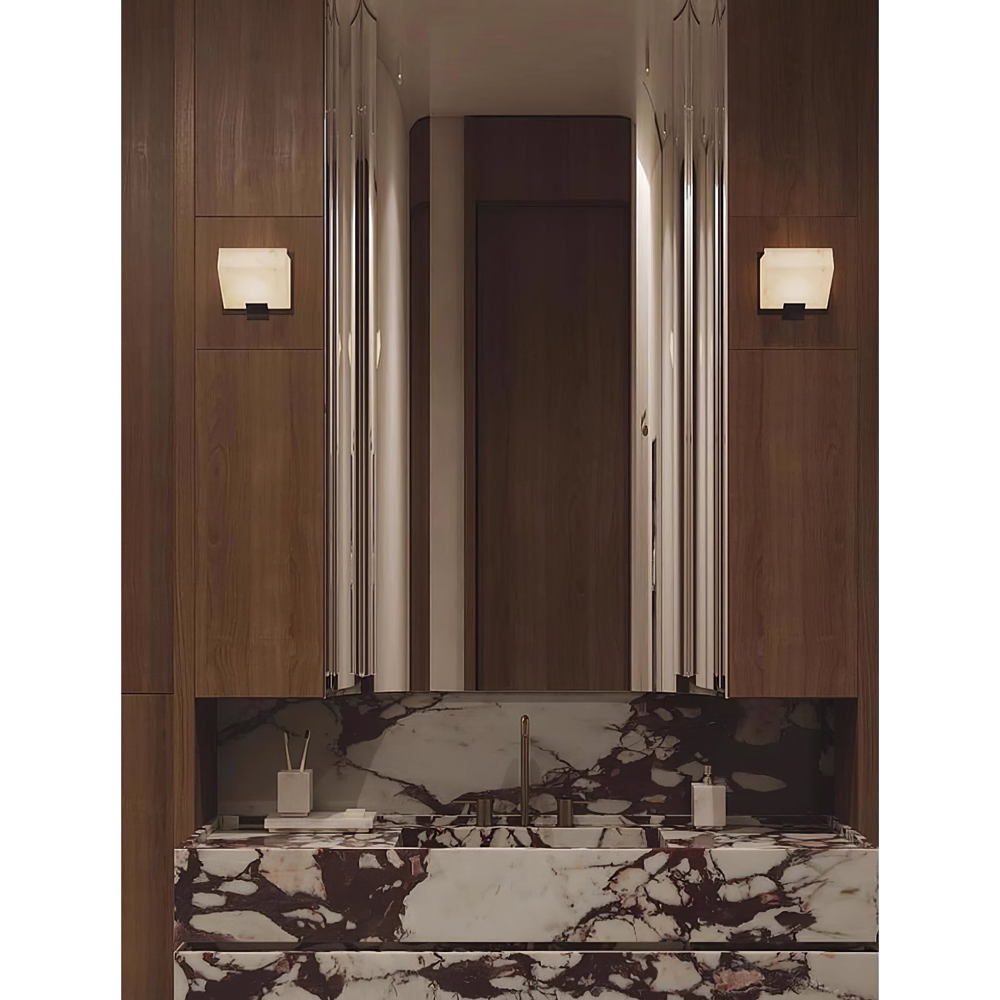 Qvistuvyn Staircase Metal Alabaster Wall Lamp - Lamp Copper