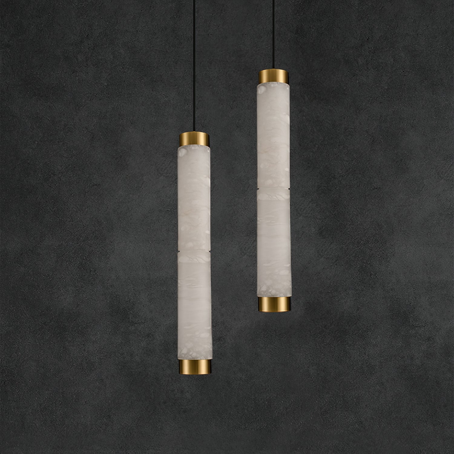 Plotuvyi Modern Strip Alabaster Pendant Light - Lamp Copper