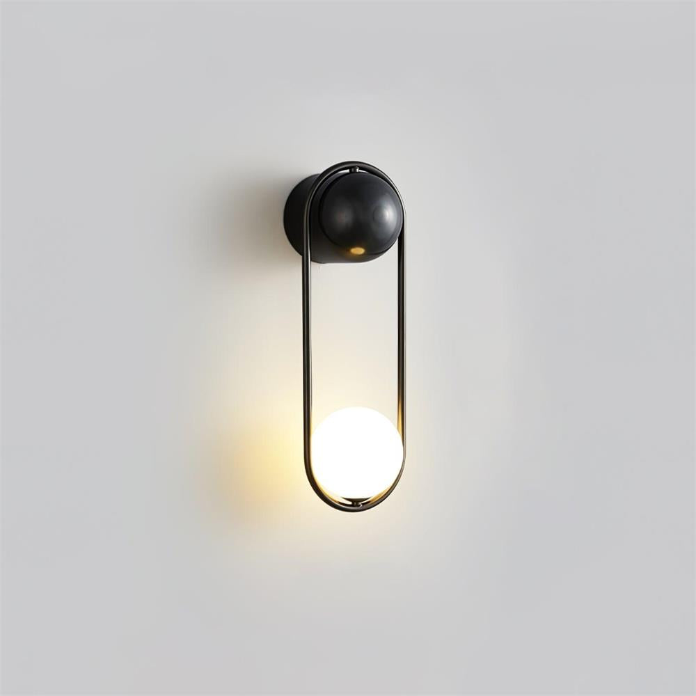 Wall Lamp with Brass Loop Frame and Glass Globe - Letslighting