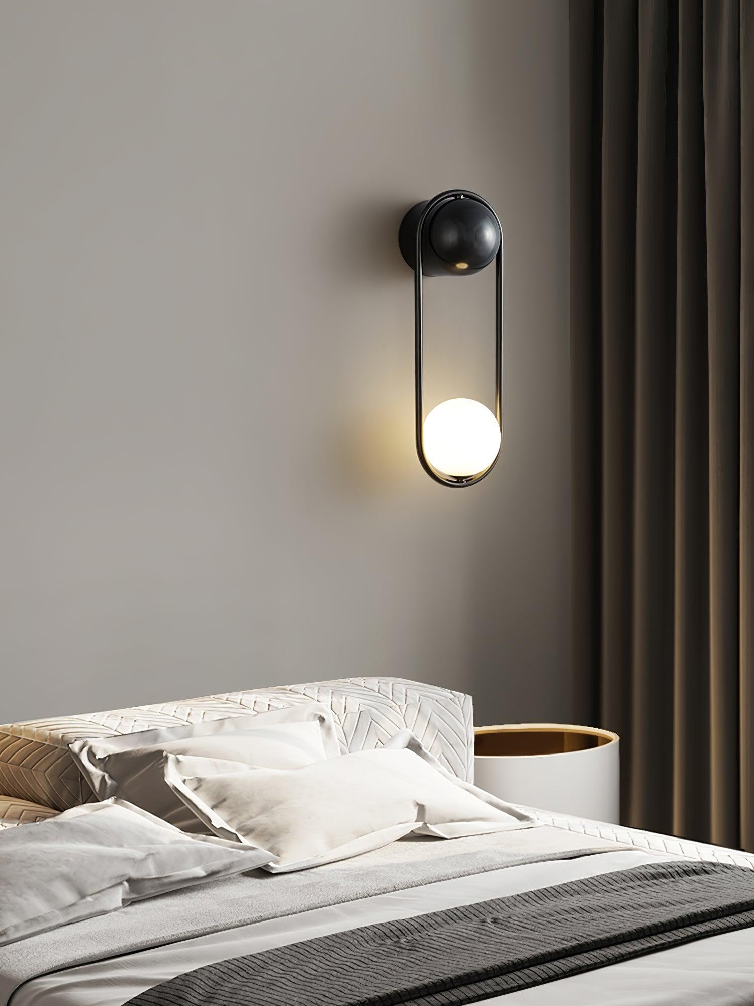 Wall Lamp with Brass Loop Frame and Glass Globe - Letslighting