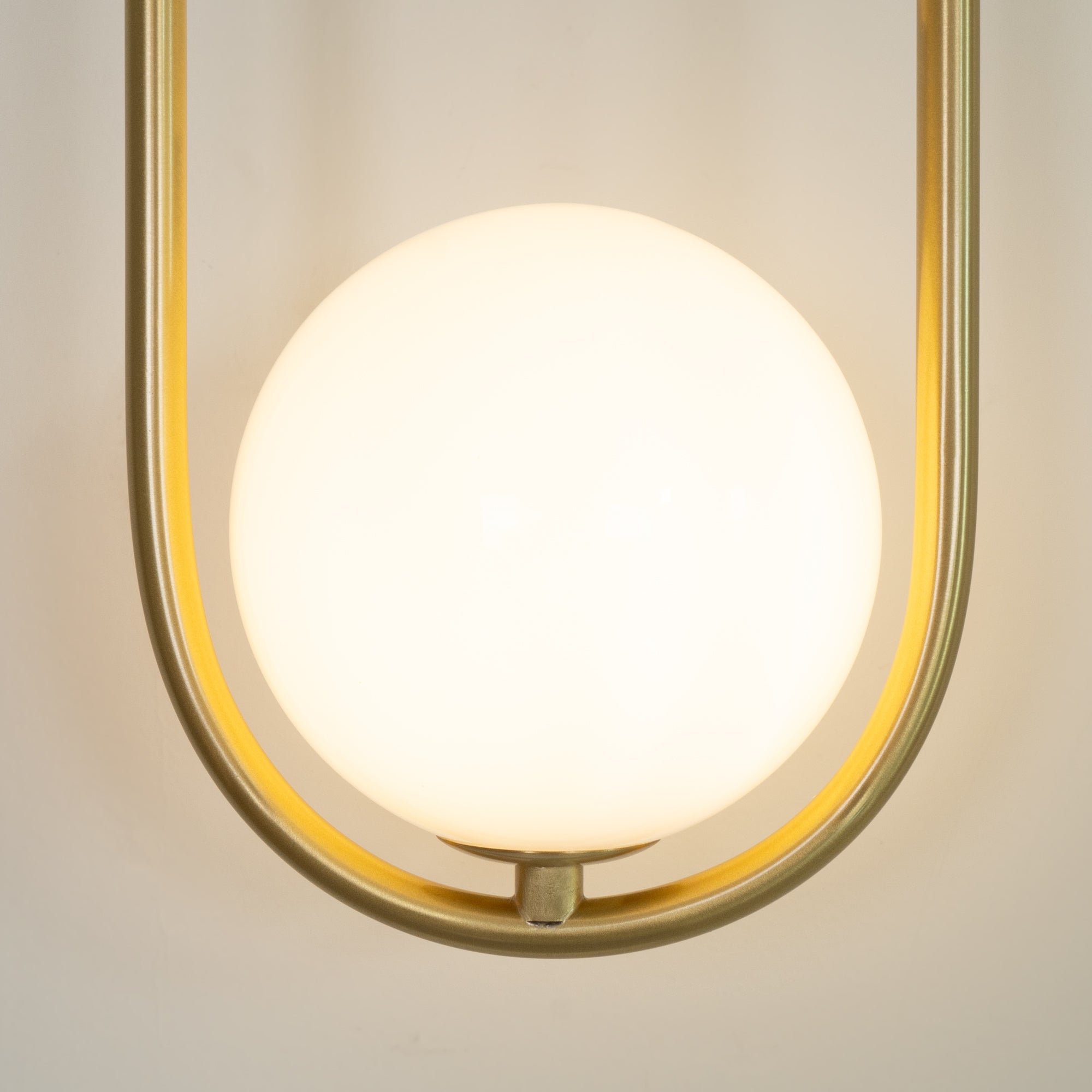 Wall Lamp with Brass Loop Frame and Glass Globe - Letslighting