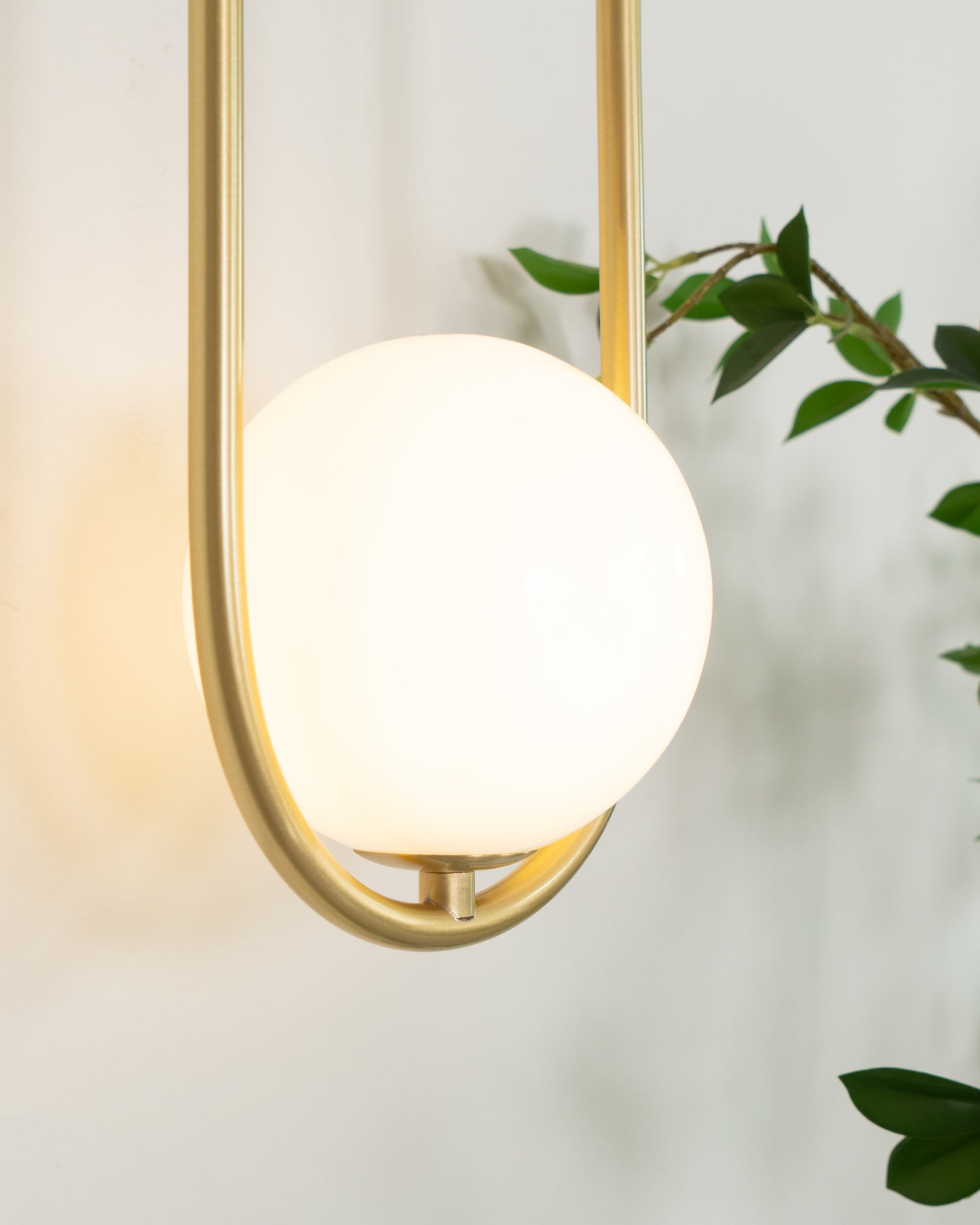 Wall Lamp with Brass Loop Frame and Glass Globe - Letslighting