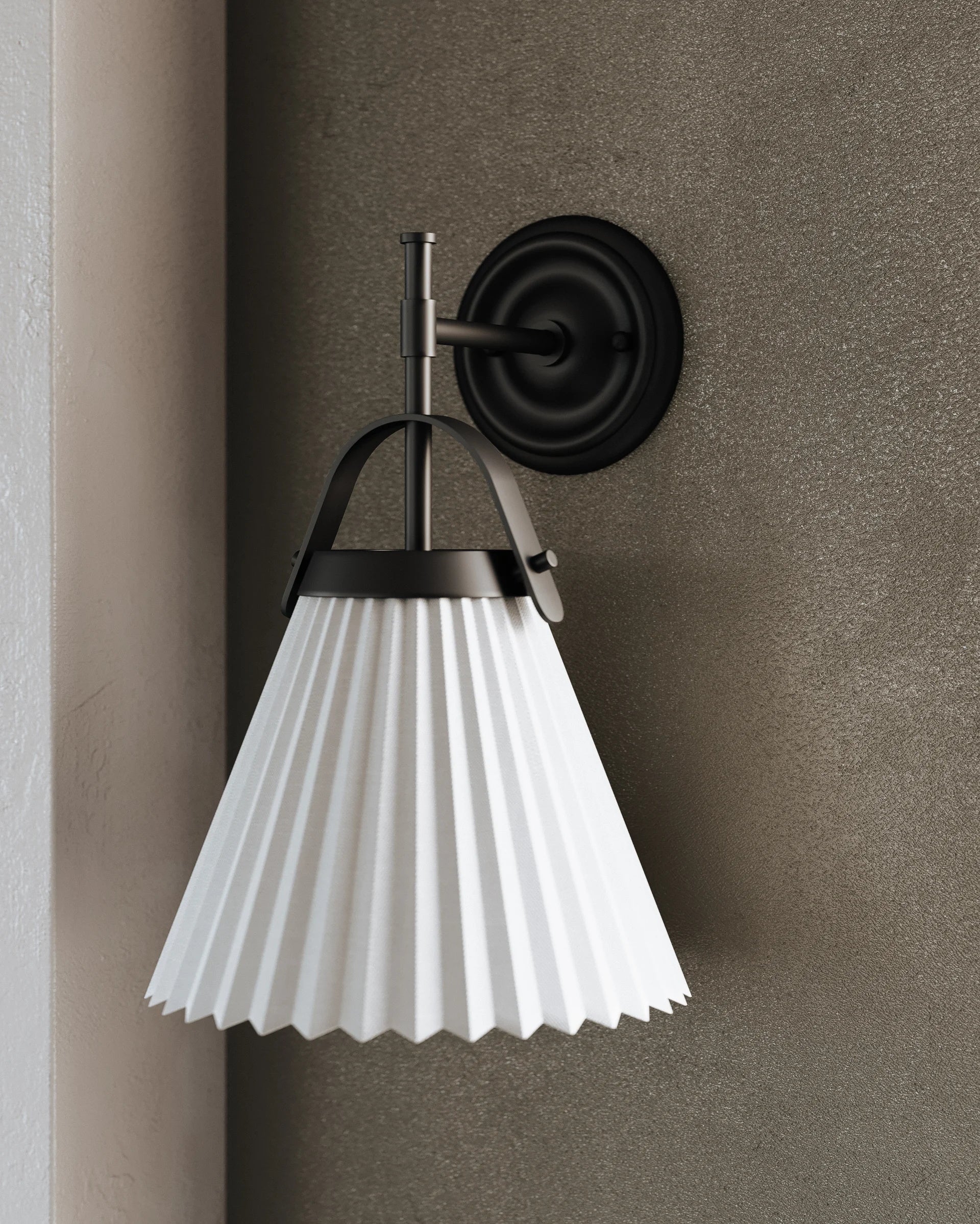 Pure Premium Elegance Pleated Brass Fabric Wall Lamp - Lamp Copper