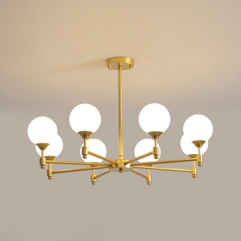 Vatnuvyi Minimalist Globe Glass Chandelier - Lamp Copper