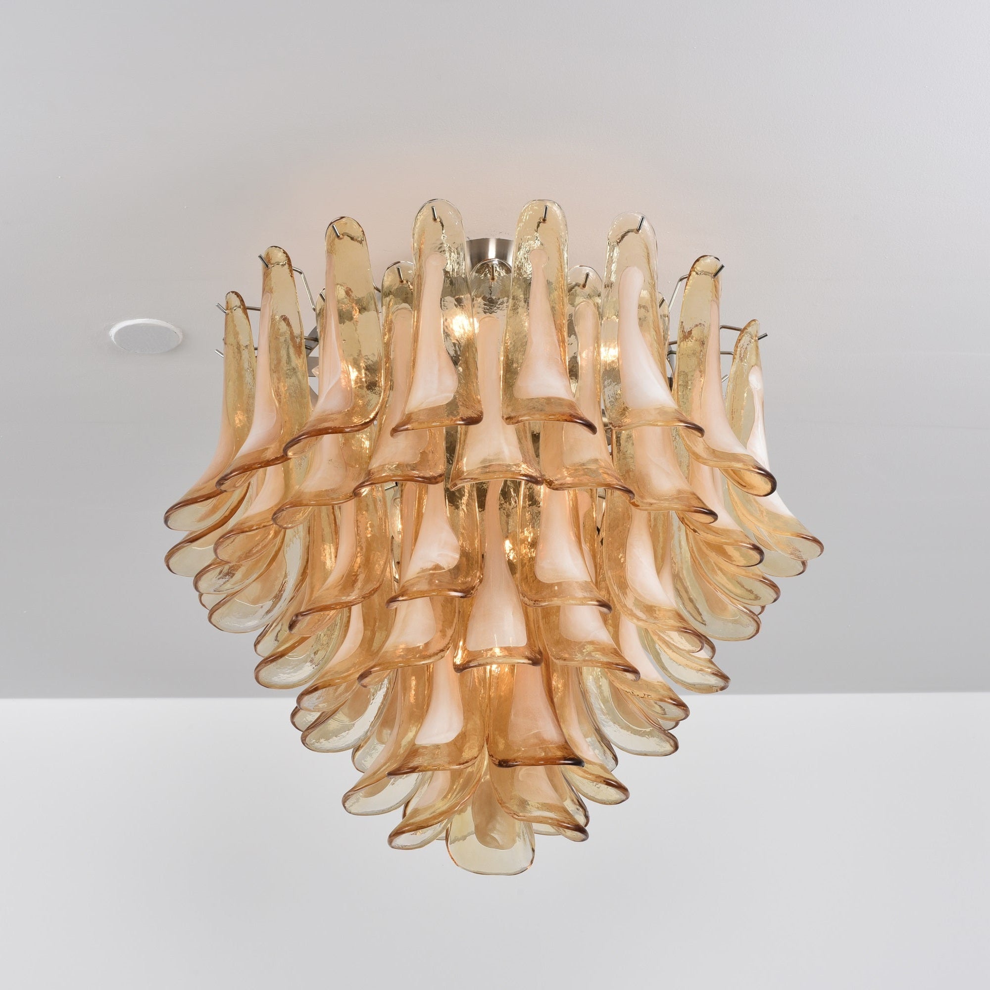 Aurora Ceiling Lamp Amber Petal Glass Layered Vintage - Neutralighting