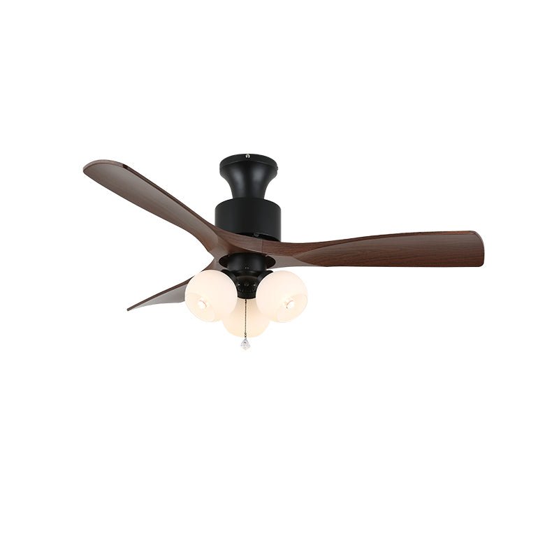 Ventilatore da Soffitto Veloria Vintage con Luce, Vetro e Legno