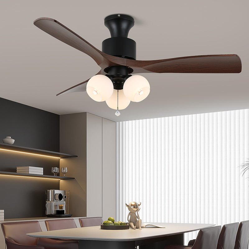 Ventilatore da soffitto Veloria con luce con finitura Venatura Legno Noce