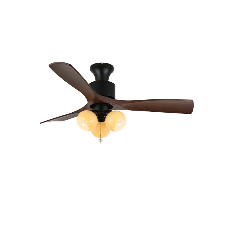 Ventilatore da soffitto Veloria con luce che evidenzia la sua sorgente luminosa LED integrata