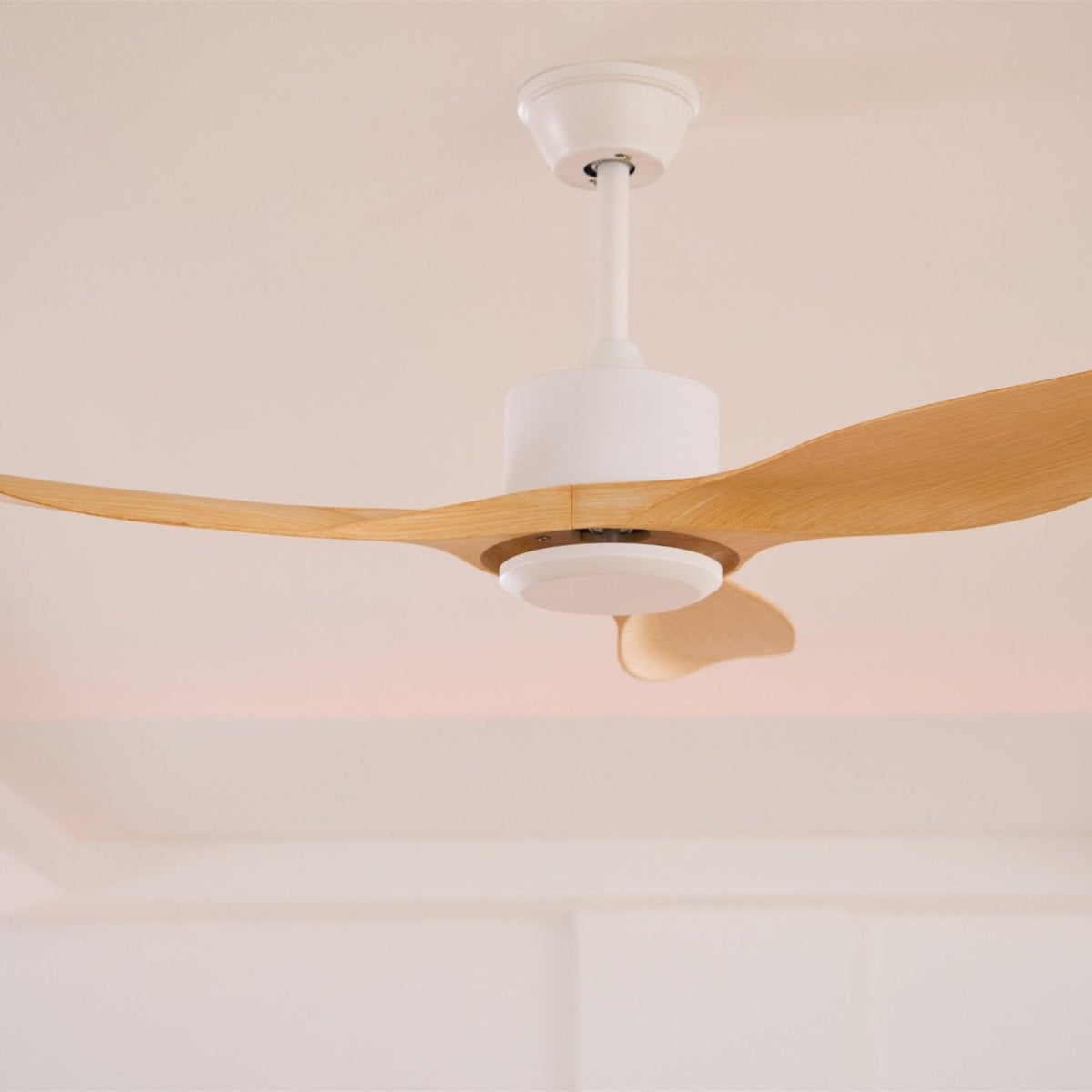 Ventilatore da soffitto Meren Minimalista in Legno in uno spazio open-space