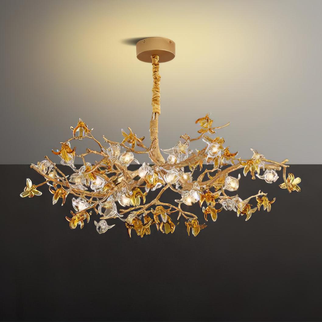Ulfuvye Postmodern Luxury Branch Brass Crystal Chandelier - Blowlighting