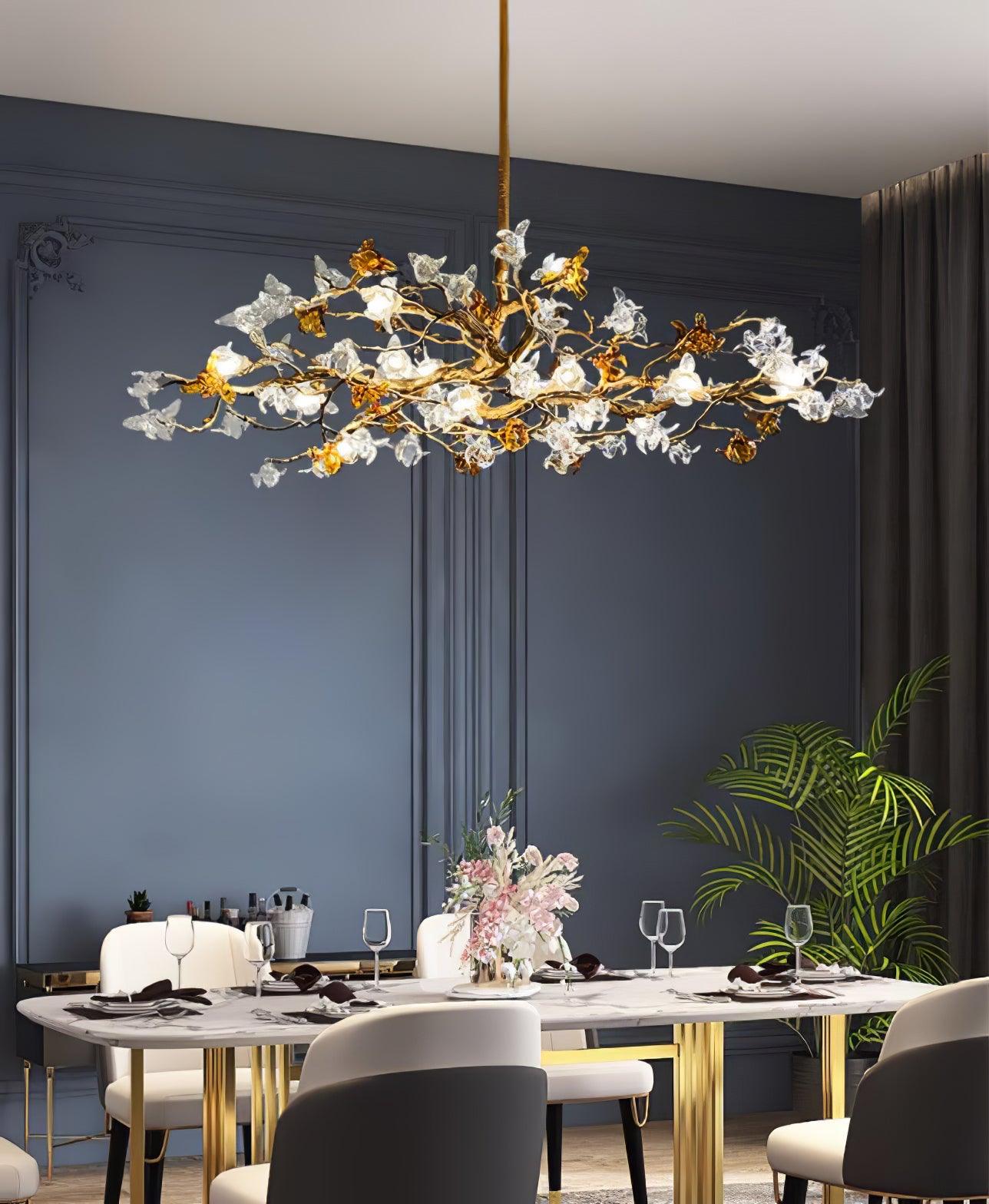 Ulfuvye Postmodern Luxury Branch Brass Crystal Chandelier - Blowlighting