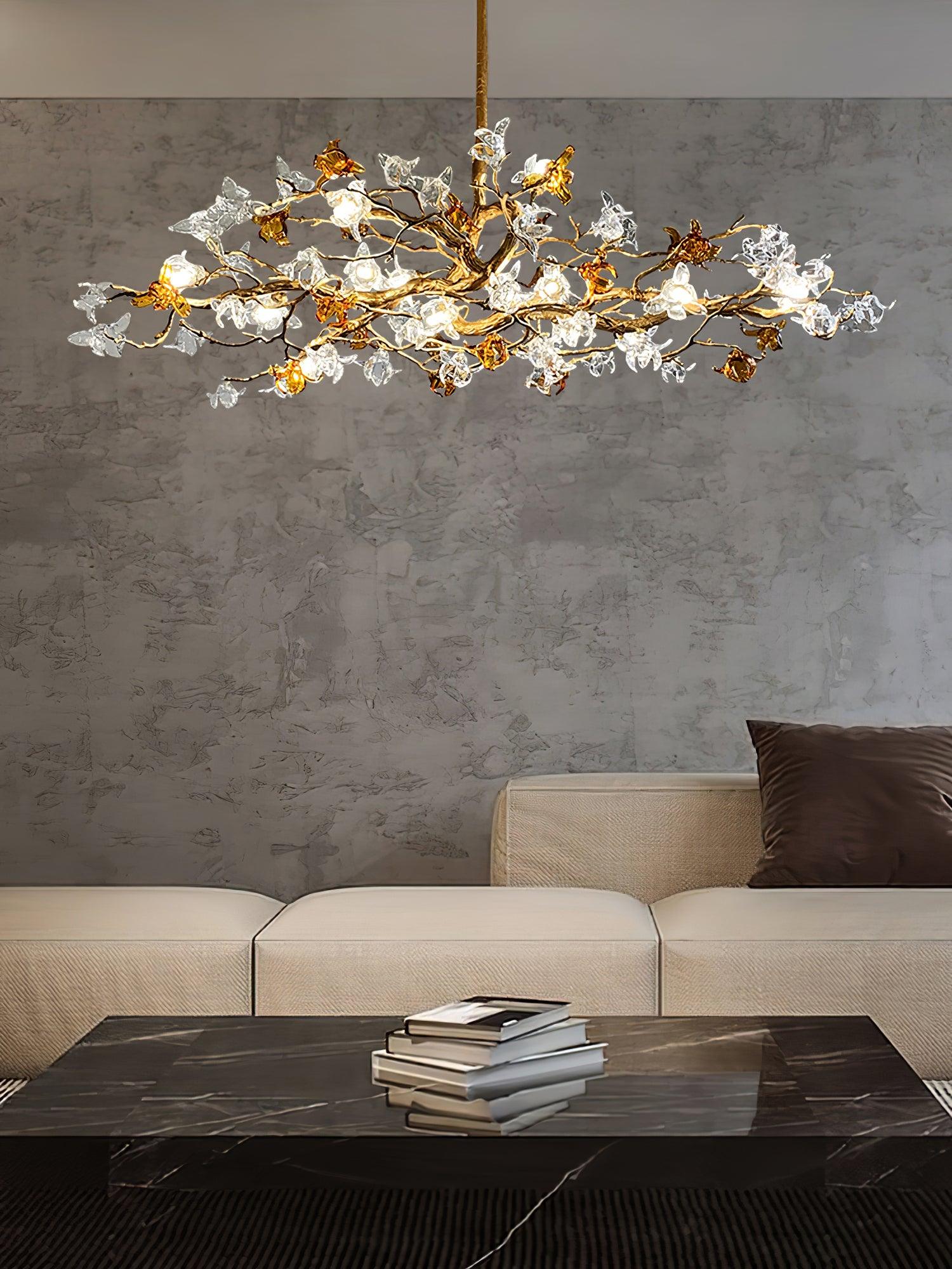 Ulfuvye Postmodern Luxury Branch Brass Crystal Chandelier - Blowlighting