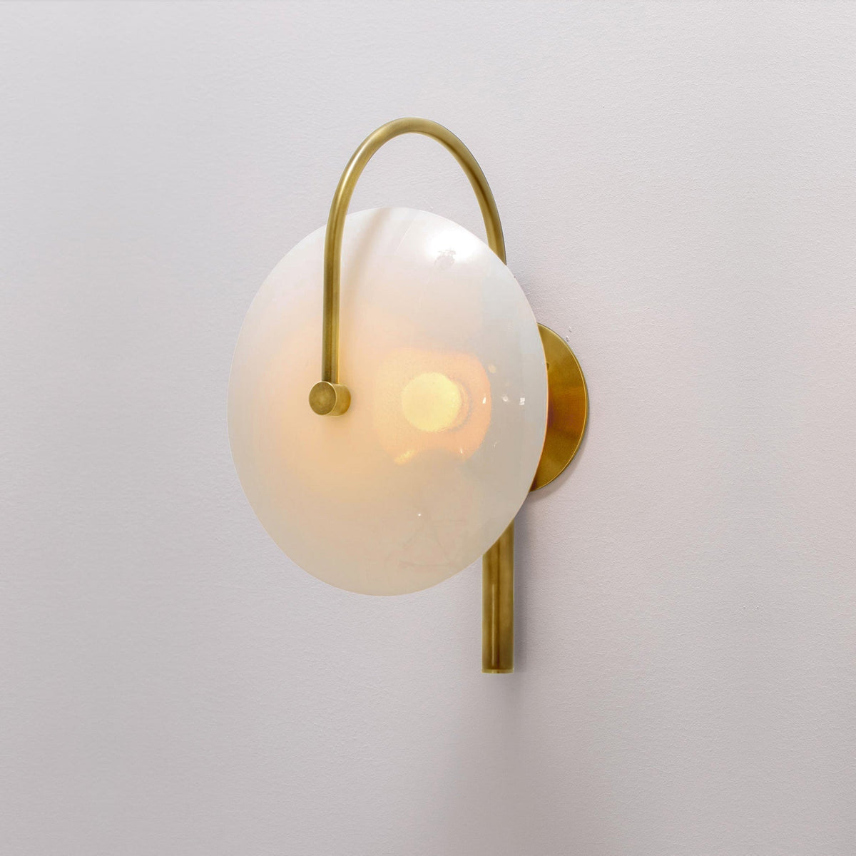 Norduvyn Modern Minimalist Art Metal Glass Wall Lamp - Lamp Copper