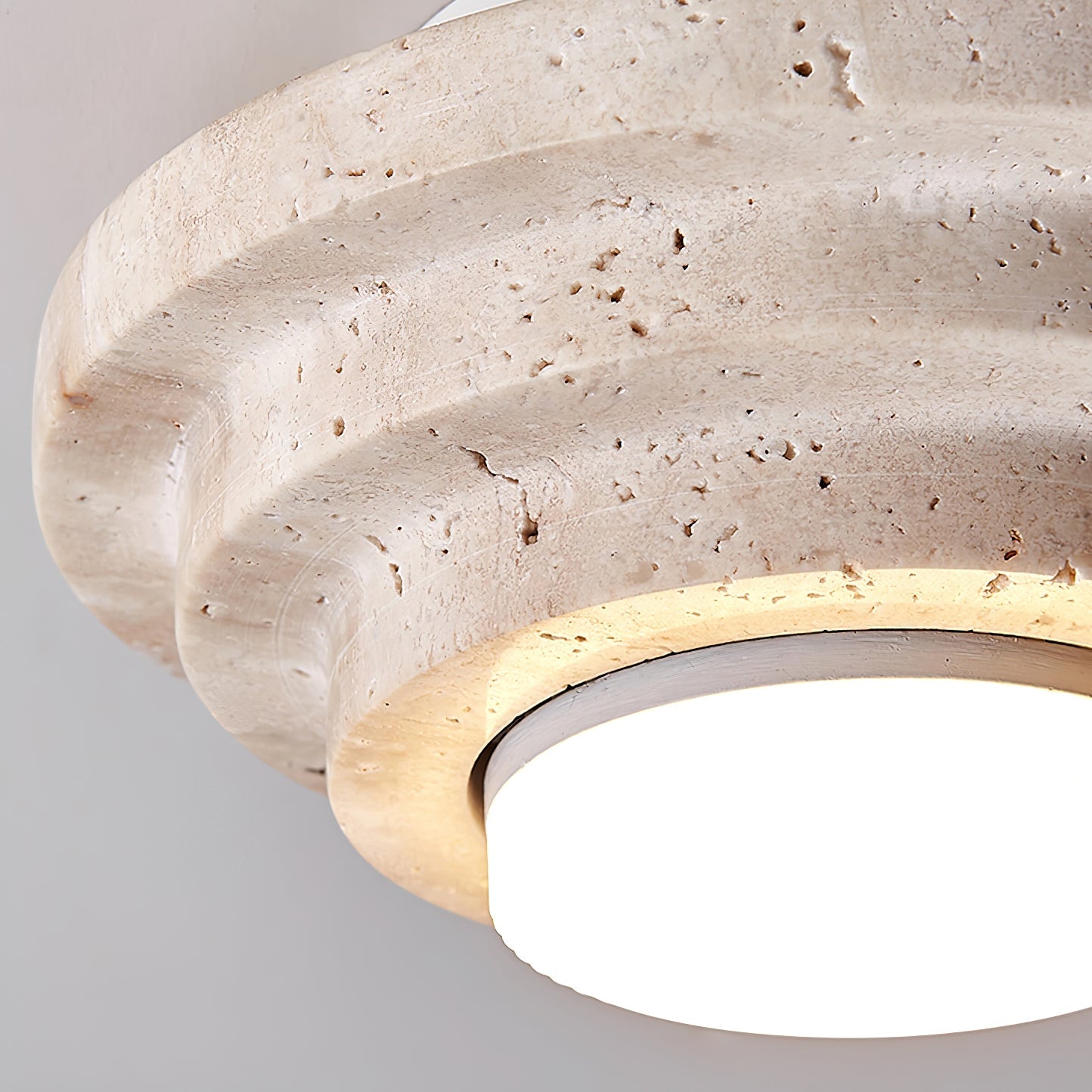 Zadoraris Tiered-Disc Travertine Ceiling Light - Neutralighting