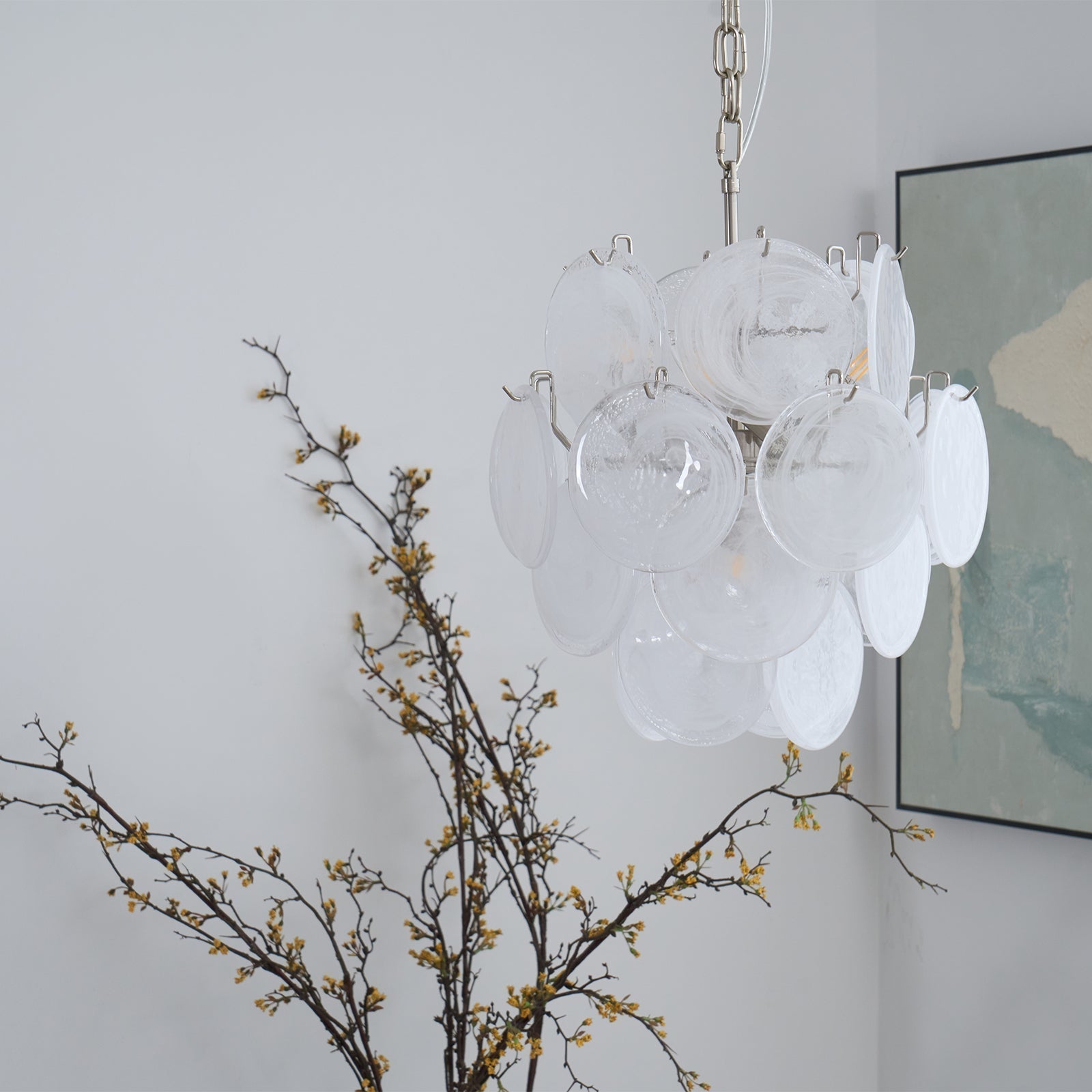 Aurora Chandelier Apricot Murano Glass Disc Layered Artistic - Neutralighting