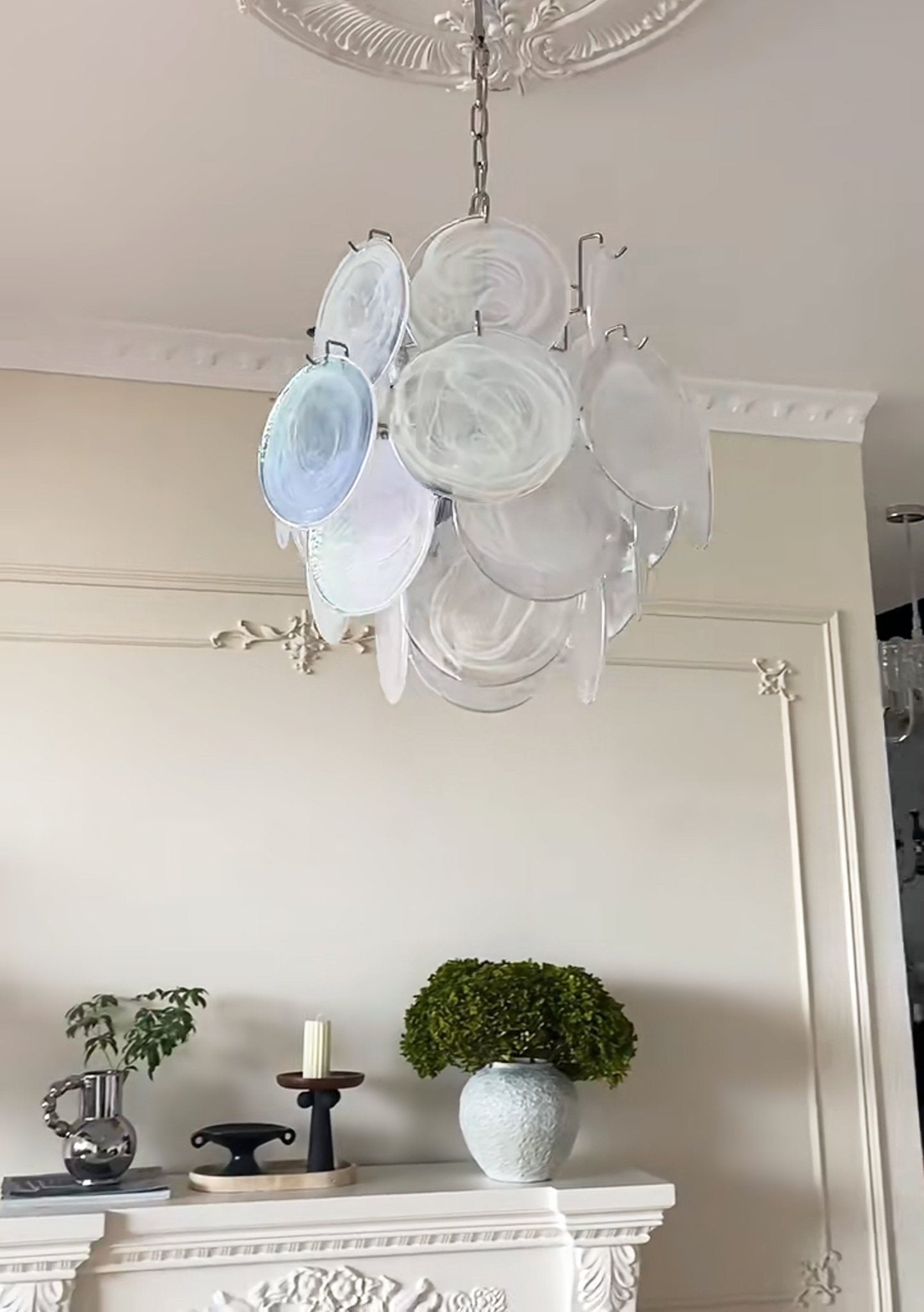Aurora Chandelier Apricot Murano Glass Disc Layered Artistic - Neutralighting