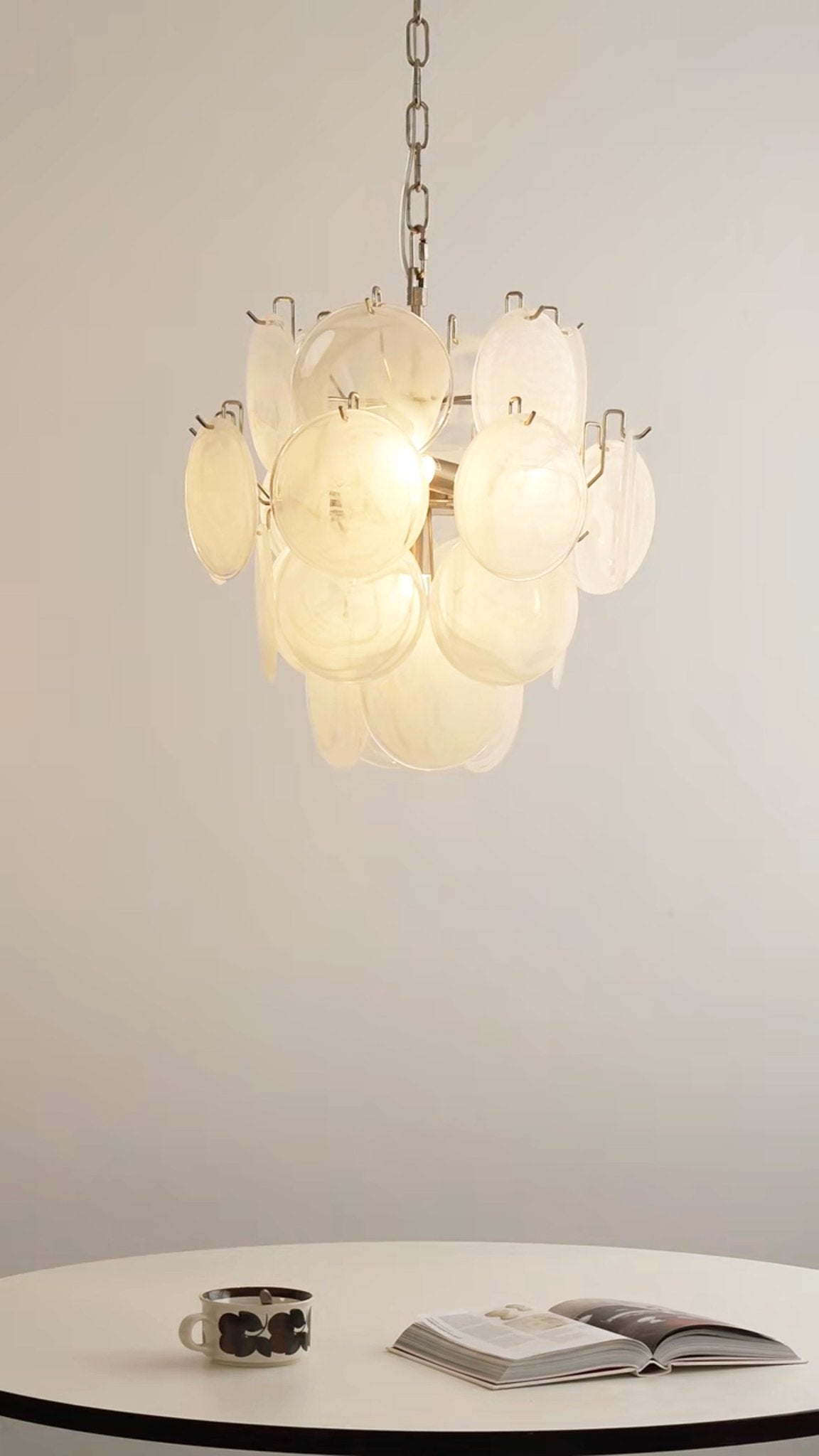 Aurora Chandelier Apricot Murano Glass Disc Layered Artistic - Neutralighting
