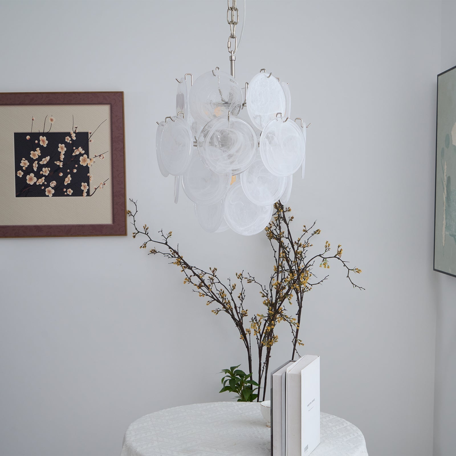 Aurora Chandelier Apricot Murano Glass Disc Layered Artistic - Neutralighting