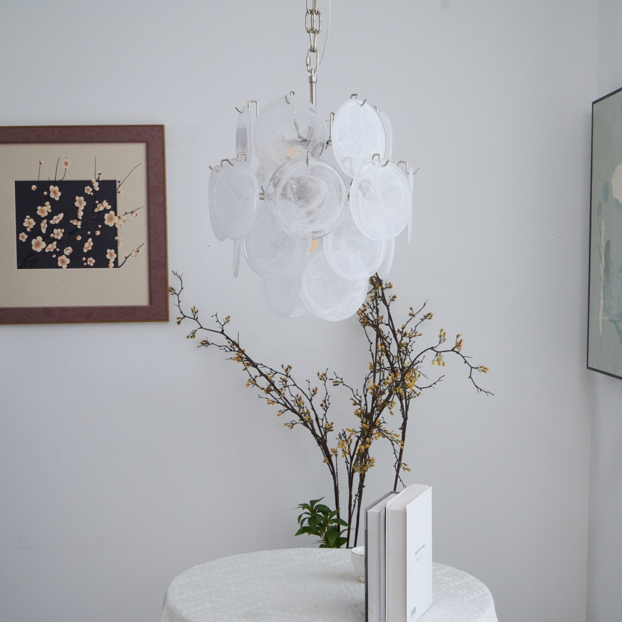 Aurora Chandelier Apricot Murano Glass Disc Layered Artistic - Neutralighting