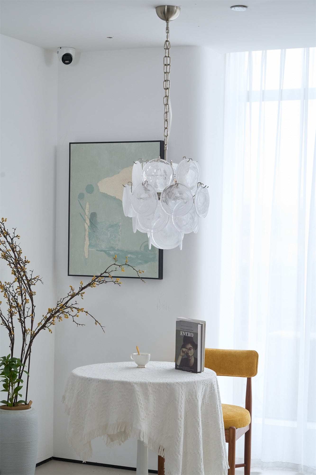 Aurora Chandelier Apricot Murano Glass Disc Layered Artistic - Neutralighting