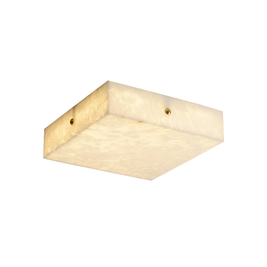 Rauduvys Modern Minimalist Alabaster Flushmount Ceiling Light - Lamp Copper