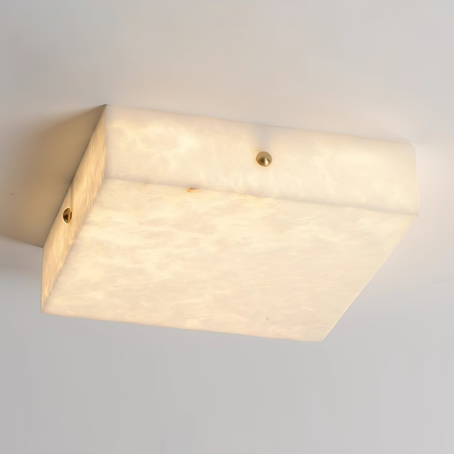 Rauduvys Modern Minimalist Alabaster Flushmount Ceiling Light - Lamp Copper