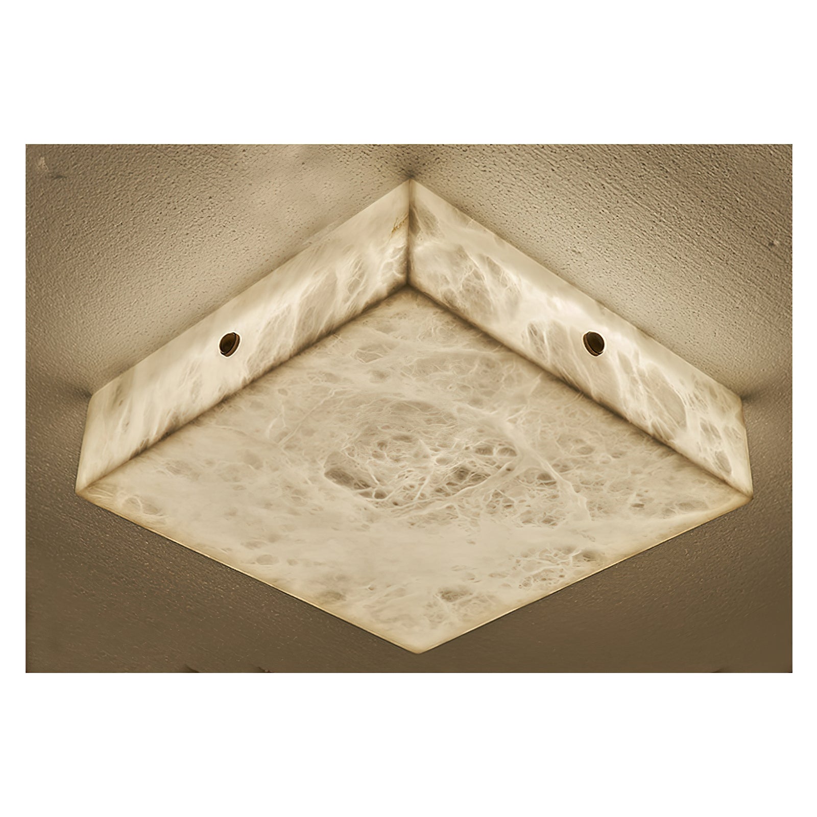Rauduvys Modern Minimalist Alabaster Flushmount Ceiling Light - Lamp Copper