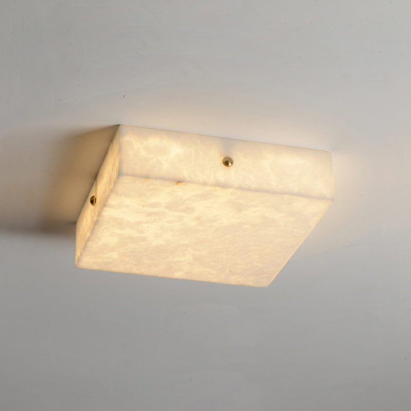 Rauduvys Modern Minimalist Alabaster Flushmount Ceiling Light - Lamp Copper