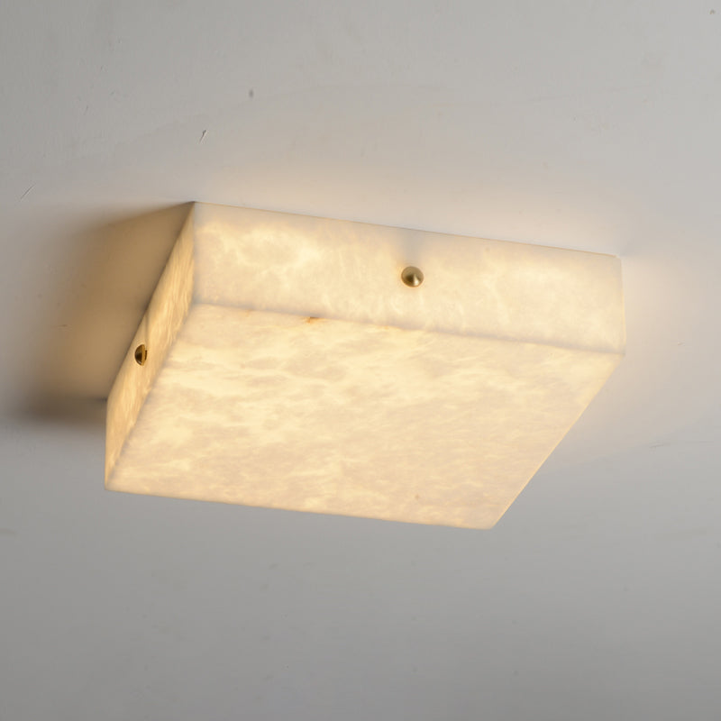 Rauduvys Modern Minimalist Alabaster Flushmount Ceiling Light - Lamp Copper