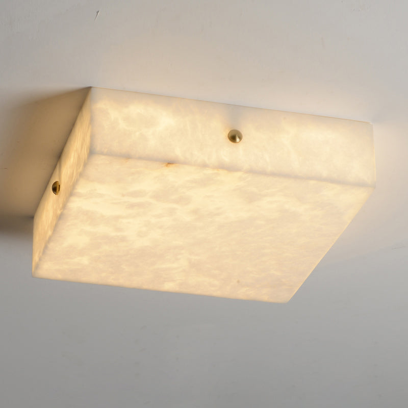 Rauduvys Modern Minimalist Alabaster Flushmount Ceiling Light - Lamp Copper