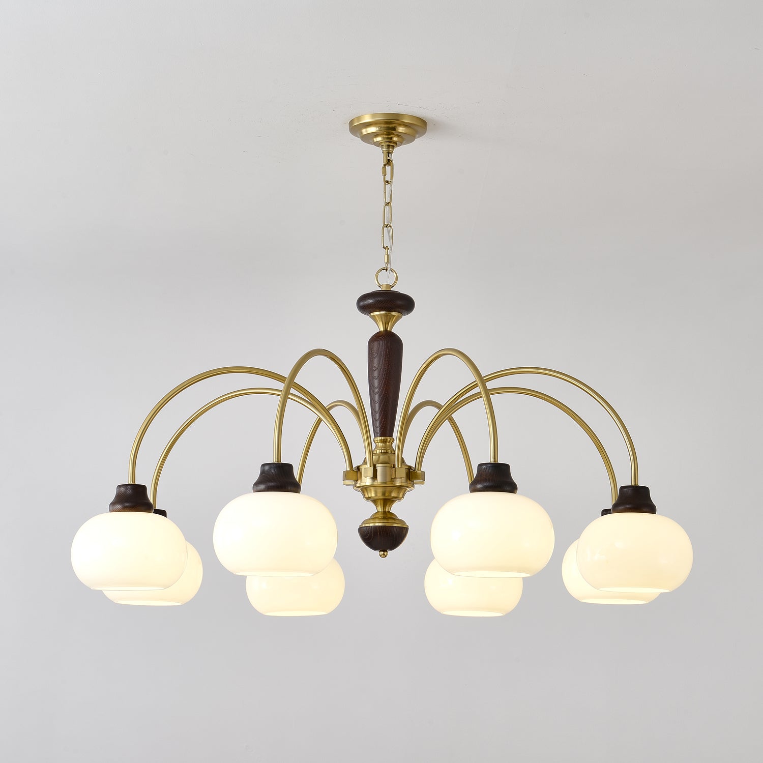 Aurora Chandelier Arched Globe White Shade - Blowlighting