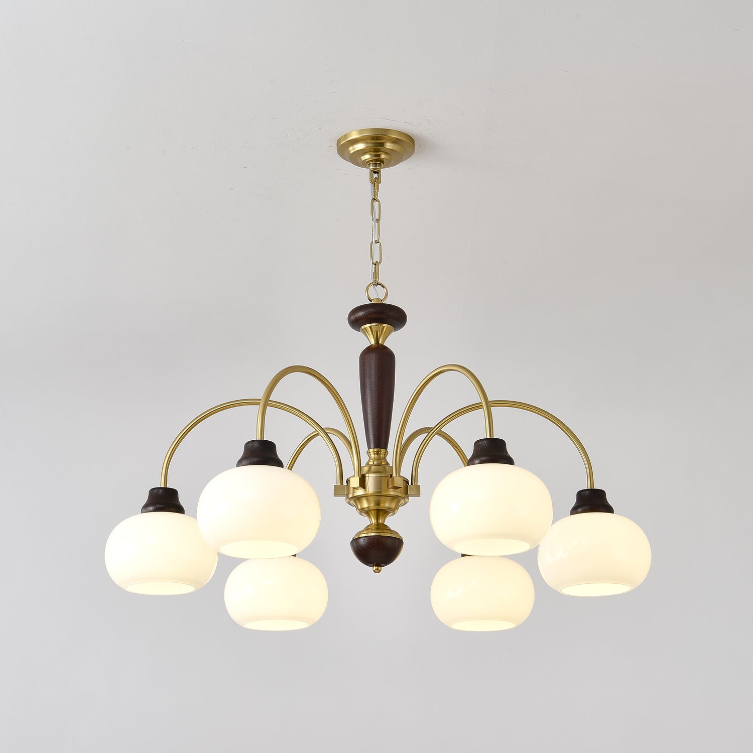 Aurora Chandelier Arched Globe White Shade - Blowlighting