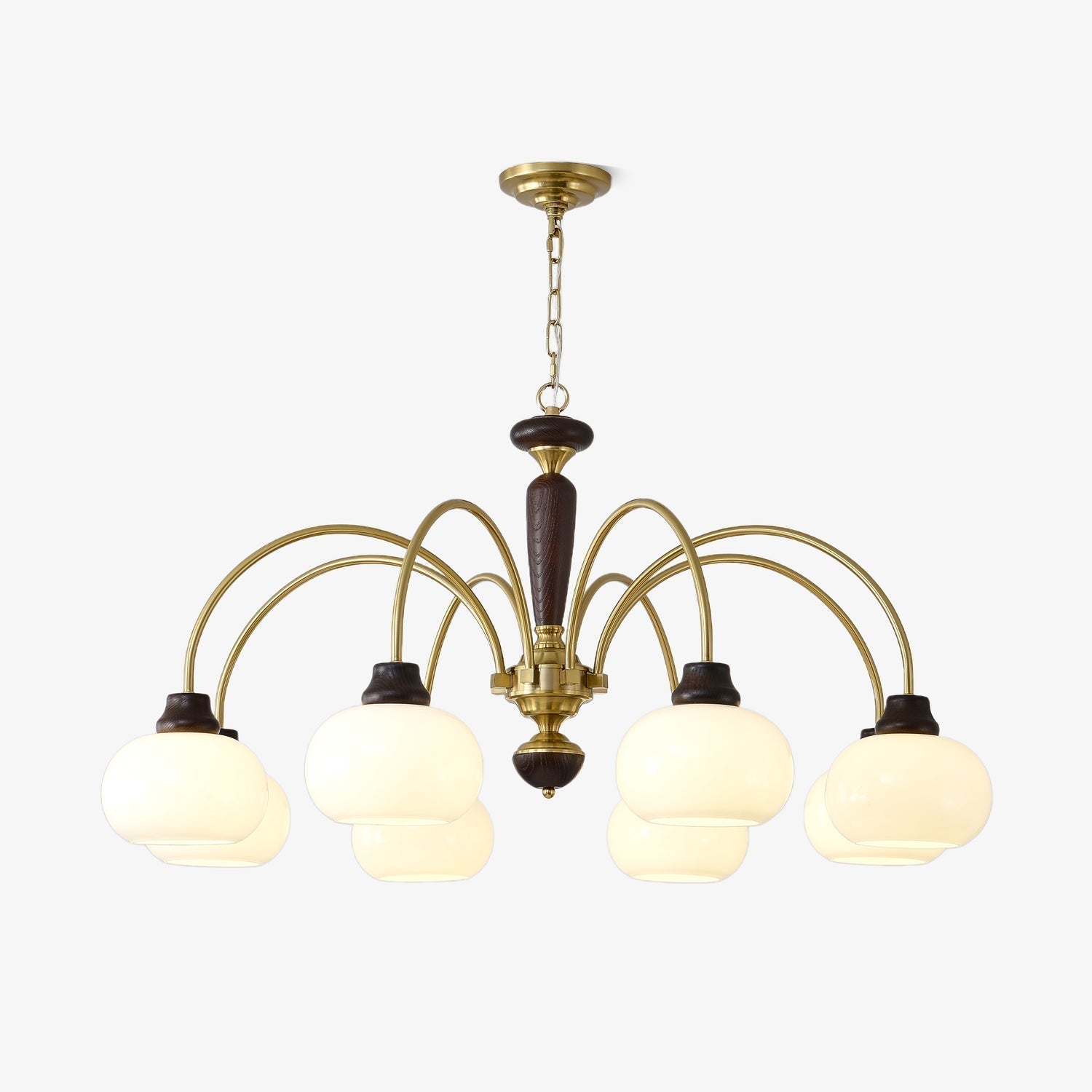 Aurora Chandelier Arched Globe White Shade - Blowlighting